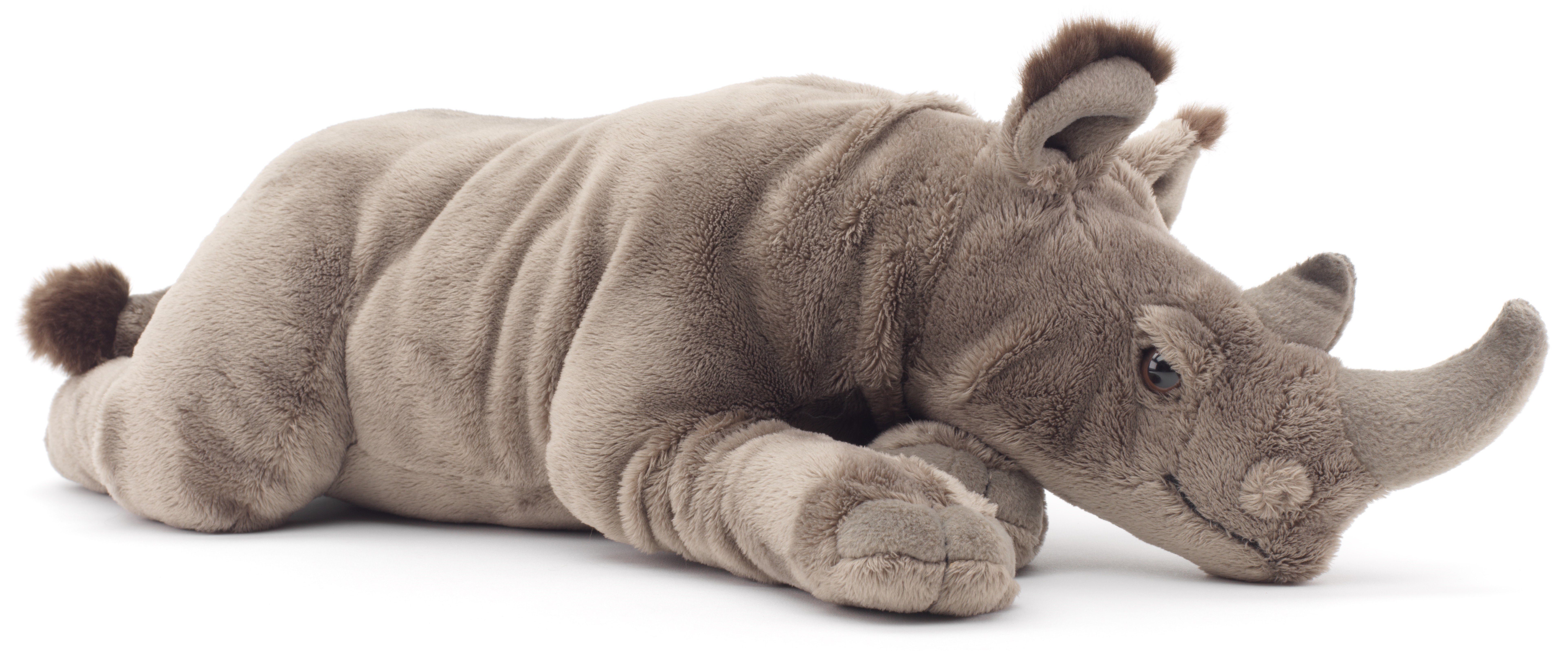 Uni-Toys Kuscheltier Nashorn groß, liegend - 54 cm (Länge) - Plüsch-Rhino - Plüschtier, zu 100 % recyceltes Füllmaterial