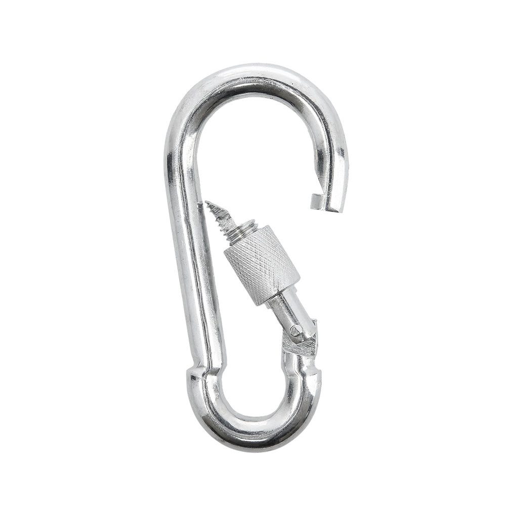 Nils Karabiner Karabinerhaken Schraubkarabiner Seilverbinder, (Spar-Set, 2 St., 8,9 x 4,3 cm robust), Twist-Lock-Verschluss, verzinkter Stahl, 500 kg