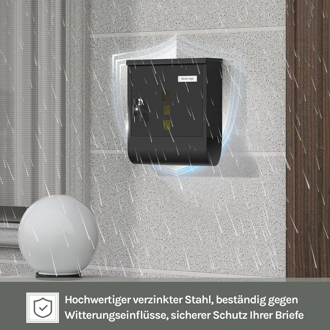 Woltu Wandbriefkasten (1-St), Postkasten mit 2 günstig online kaufen