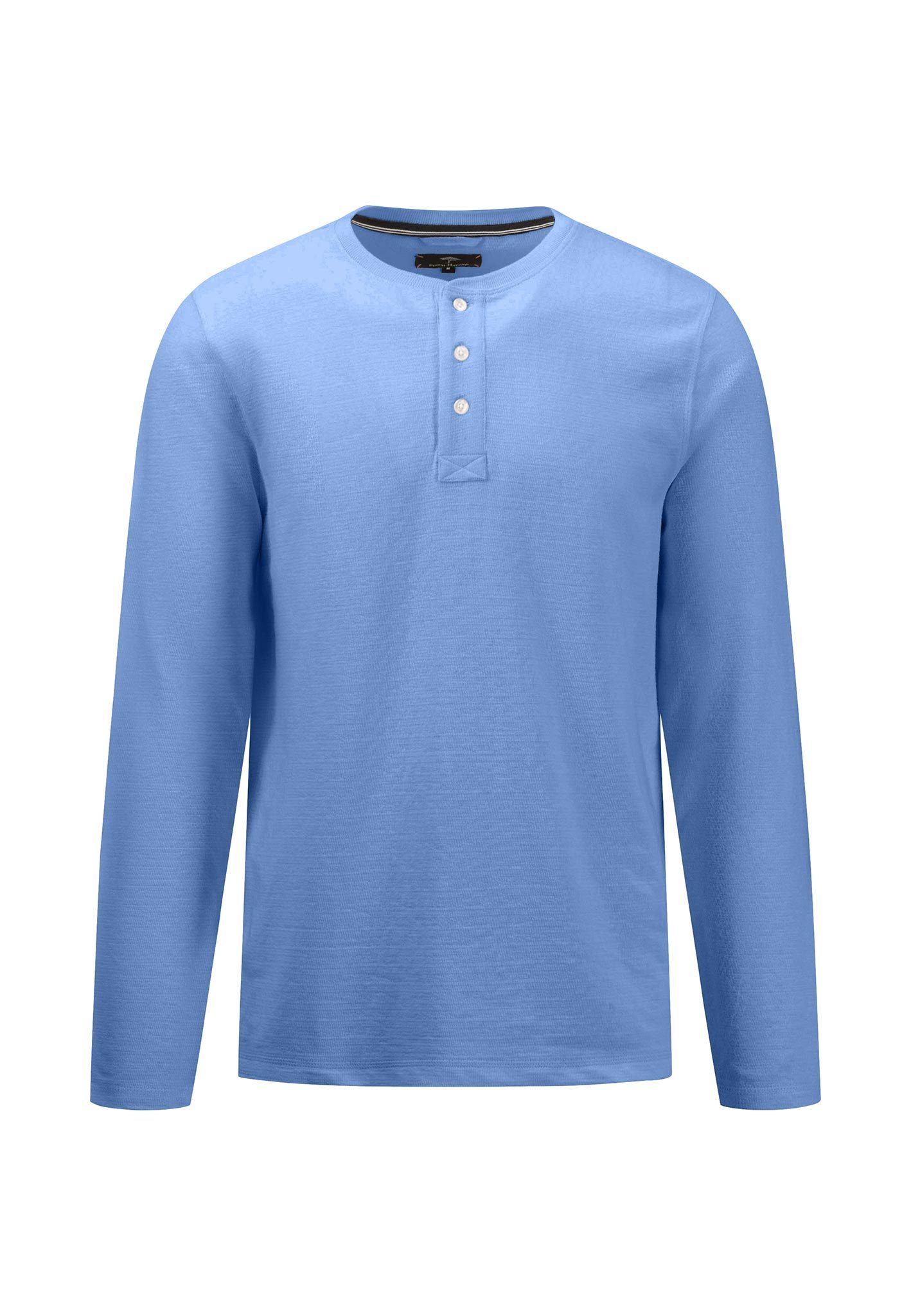 FYNCH-HATTON Langarmshirt mit kurzer Knopfleiste crystal blue