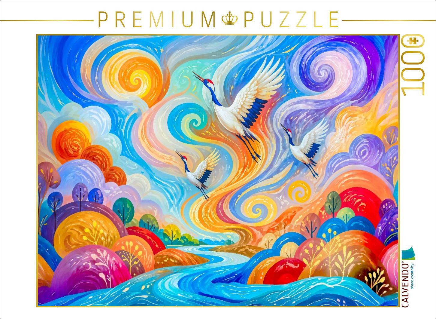 CALVENDO Puzzle CALVENDO Puzzle "Flight of the Cranes" Puzzle Game: Airborne Currents, 1000 Puzzleteile