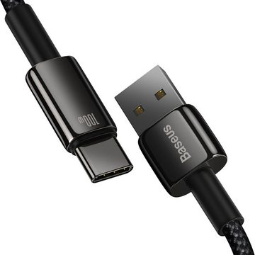 Baseus Tungsten Gold Kabel USB-A - USB-C 480Mb/s 100W 1m schwarz USB-Kabel