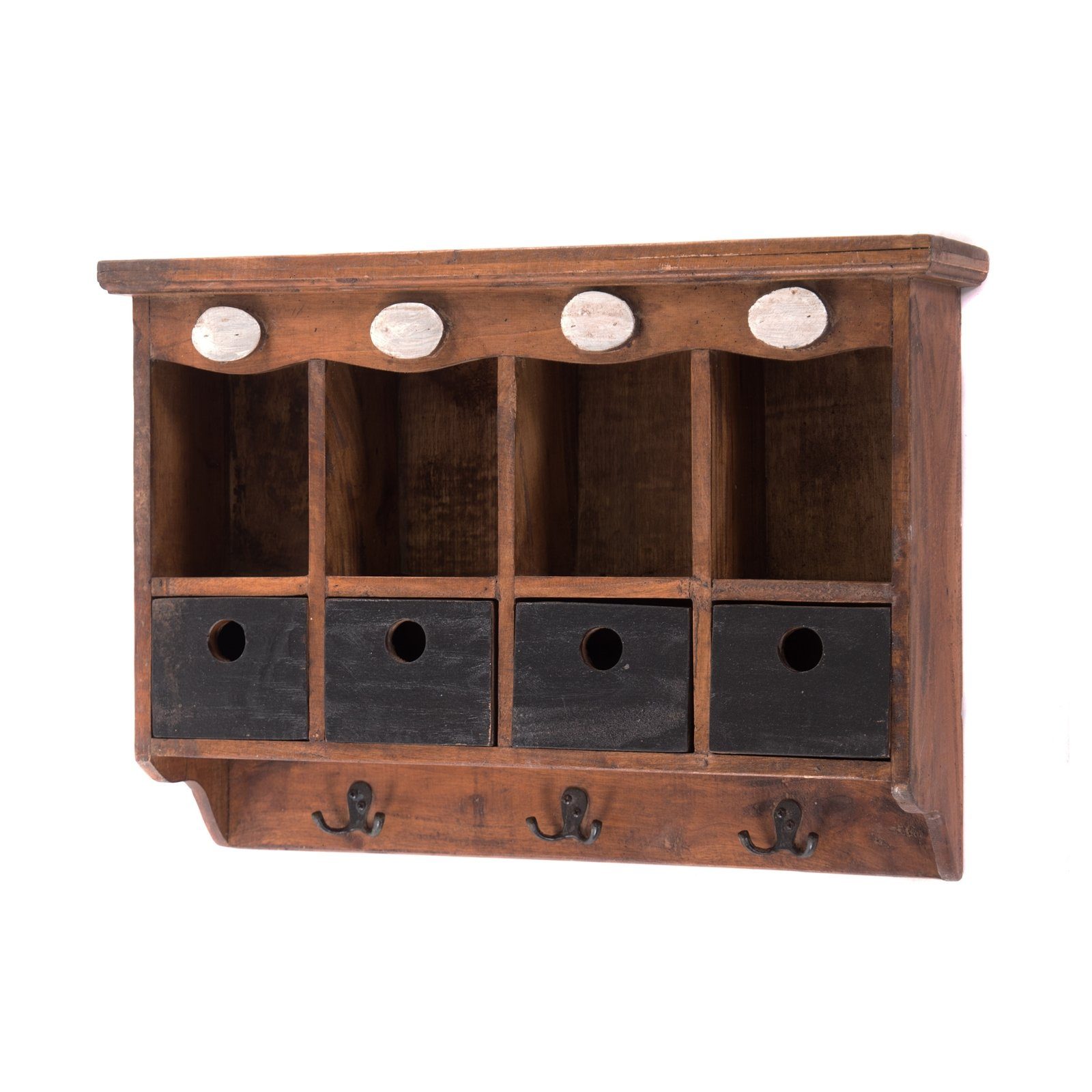 DESIGN DELIGHTS Wandregal VINTAGE WANDREGAL "LUNA", Altholz massiv, 60 cm, günstig online kaufen