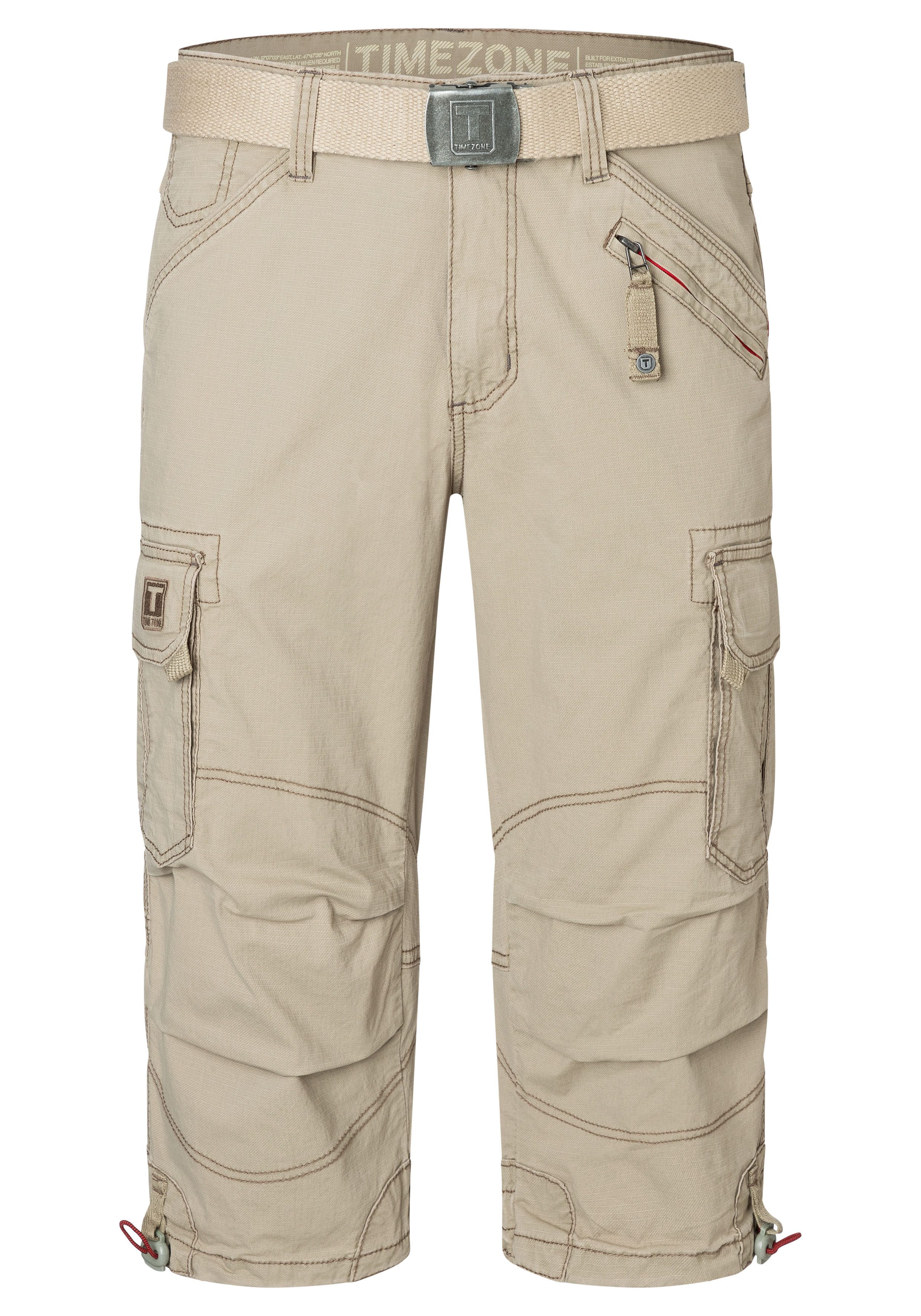 Timezone Herren 3/4 Cargo Hose LOOSE MILESTZ SHORT Mid Waist Loose Fit - Ol günstig online kaufen