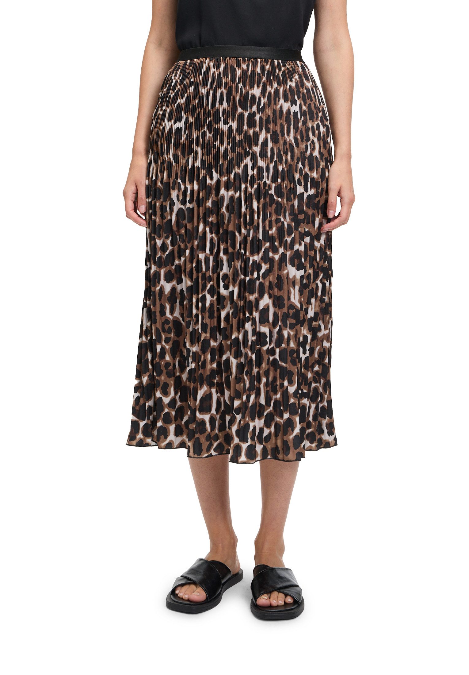 Betty&Co Midirock Damen Plisseerock mit Animalprint Druck günstig online kaufen