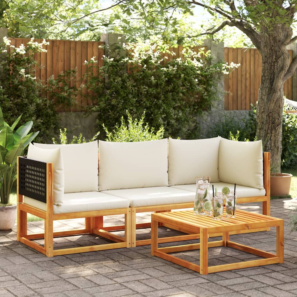 vidaXL Loungesofa Garten-Ecksofa mit Kissen Massivholz, günstig online kaufen