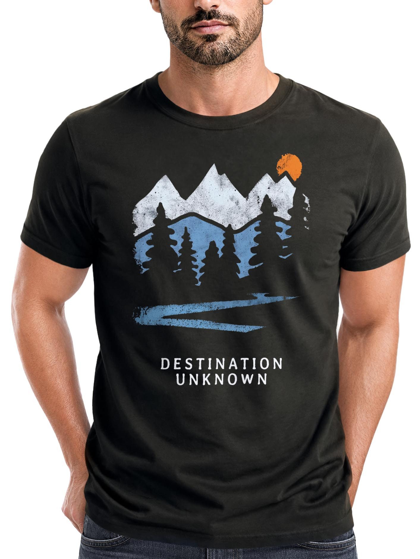 Print-Shirt Herren T-Shirt Prinstshirt Berge Wandern Adventure Outdoor