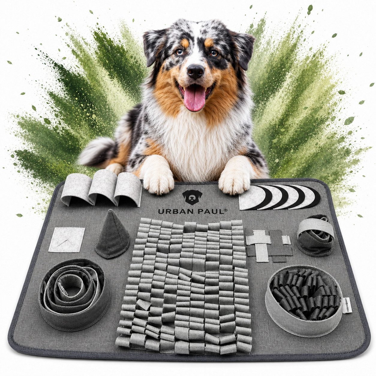 URBAN PAUL Tier-Intelligenzspielzeug Schnüffelteppich für Hunde - EXPLORE, Abwechslungsreiche Verstecke - Für vierbeinige Abenteurer