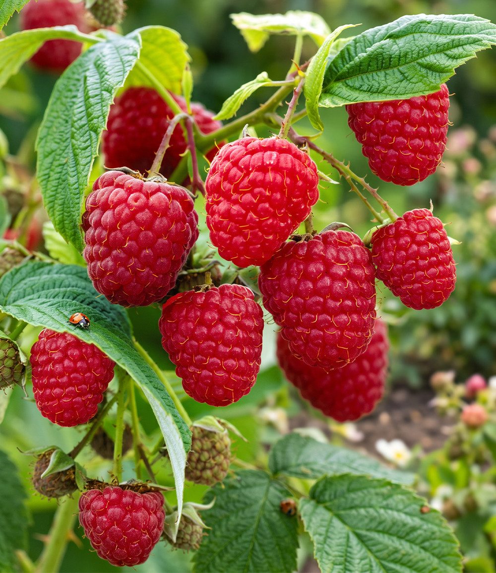 BALDUR Garten Obstpflanze Himbeere TwoTimer® Sugana®, 3 St., Selbstbefruchtend,winterhart, mehrjährig, pflegeleicht