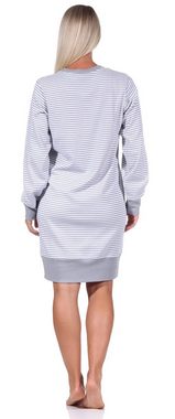 Normann Nachthemd Damen Nachthemd mit Bündchen in kuscheliger Interlock Qualität