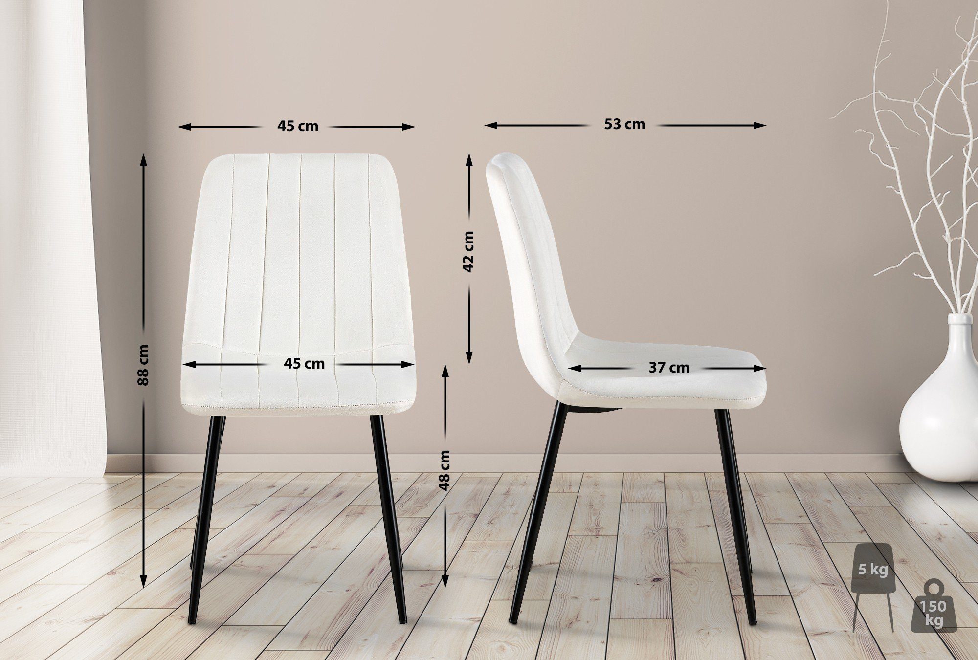 CLP Esszimmerstuhl Dijon (4er Set), gepolstert, günstig online kaufen