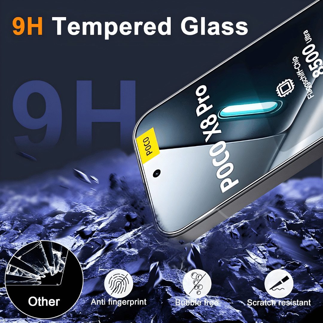 SmartUP Displayschutzglas 2X Schutzglas für Xiaomi Poco X8 Pro Display Panzerfolie Full Screen für Xiaomi Poco X8 Pro, 2 Stück, Rundumschutz, passgenaue Verarbe – Bild 3 von 5