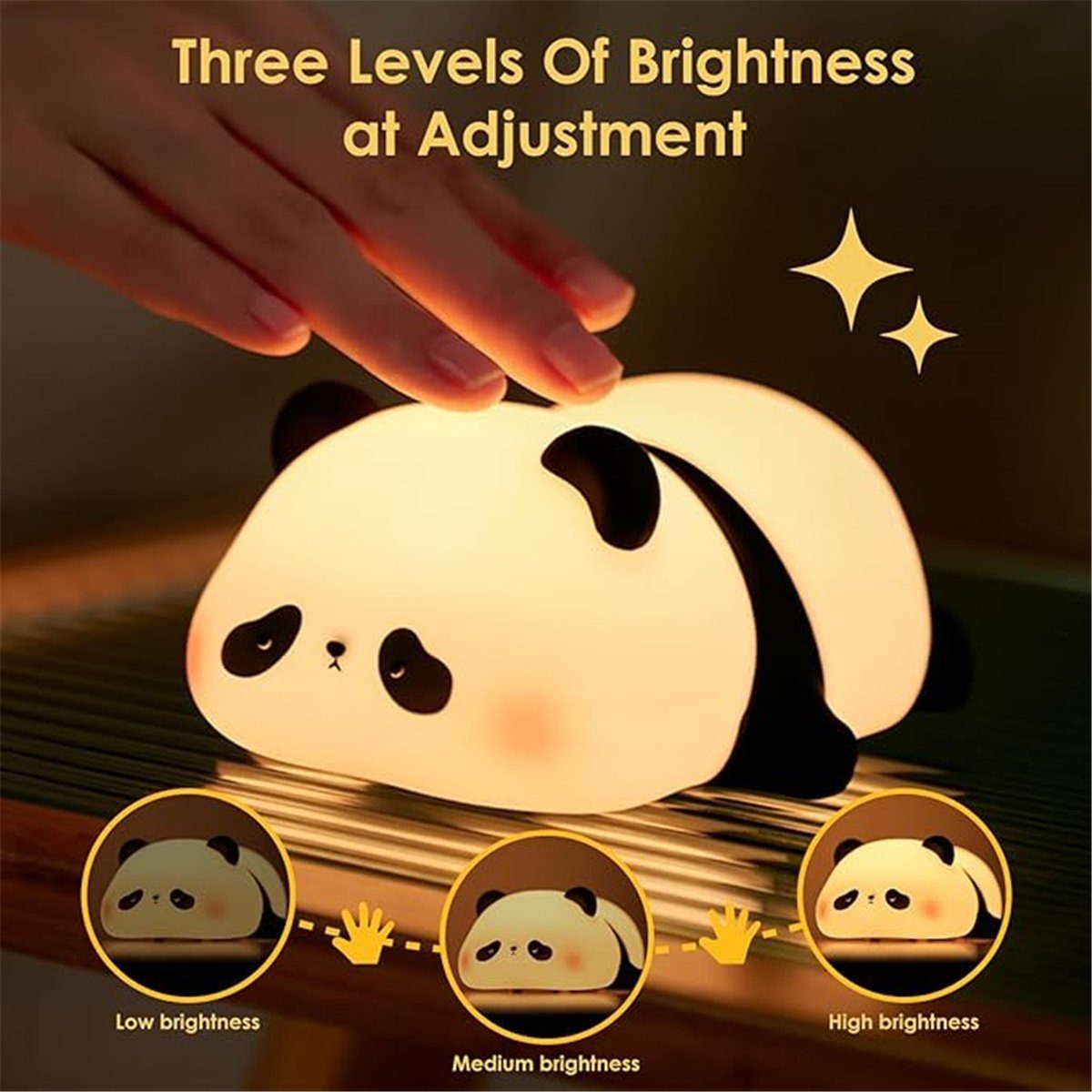 Timer-Touch-Steuerung Nachtlicht LED K&B Kinder mit für LED-Panda-Nachtlicht