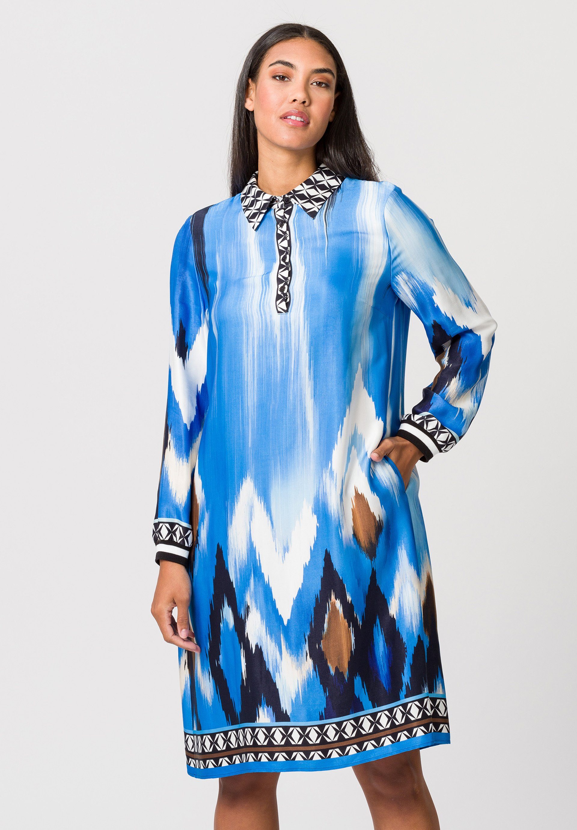 TUZZI Kleid BLUE Hemdblusenkleid RADIANT