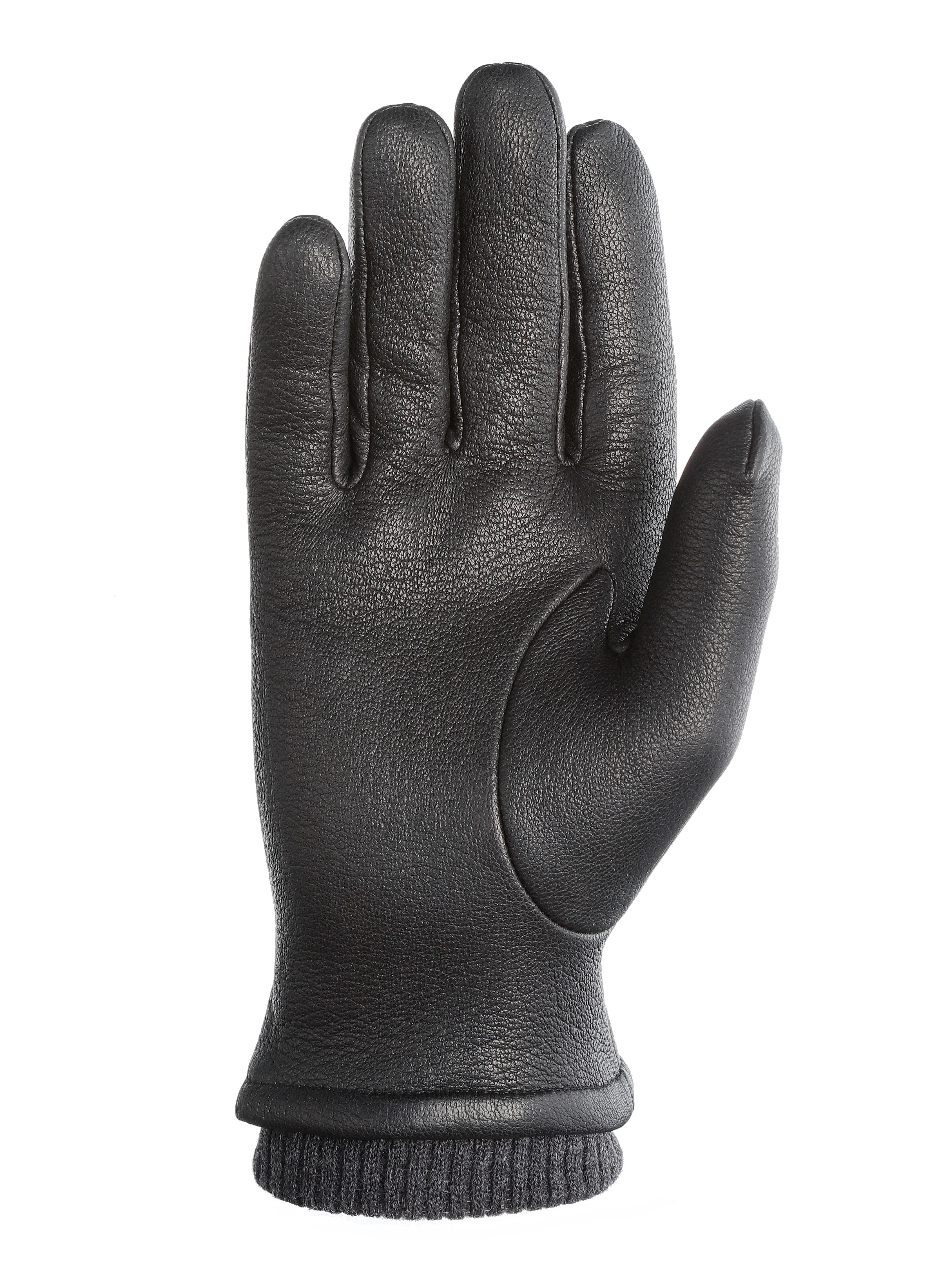 PEARLWOOD Lederhandschuhe SOHO (1 Paar) Strickbündchen, Temperaturregulierend, gefüttert