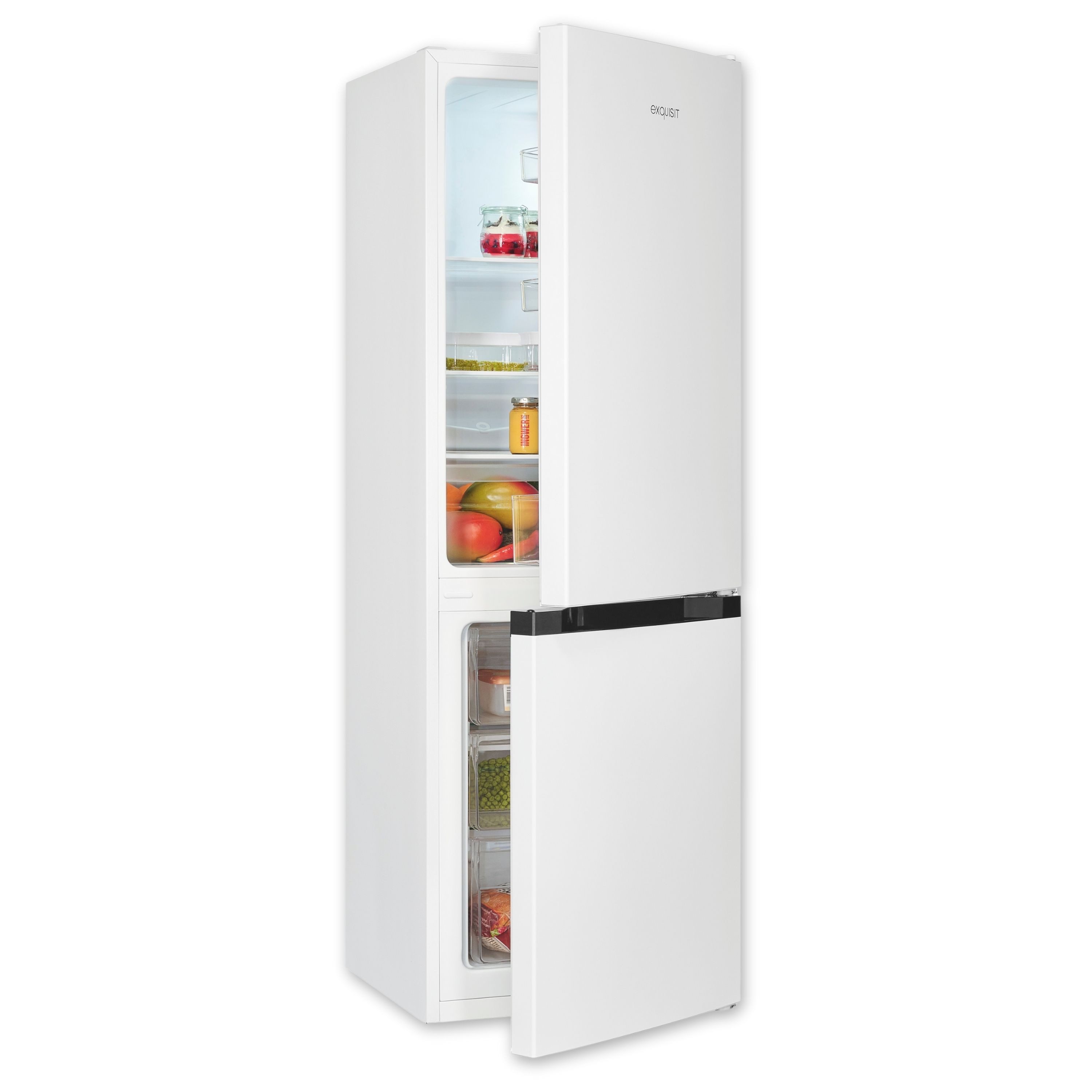 exquisit Kühl-/Gefrierkombination KGC5231-60-E-050C, 144 cm hoch, 47.4 cm breit, 4*-Gefrieren, Schnellkühlen, 157 Liter Nutzinhalt, 3 Ablagen