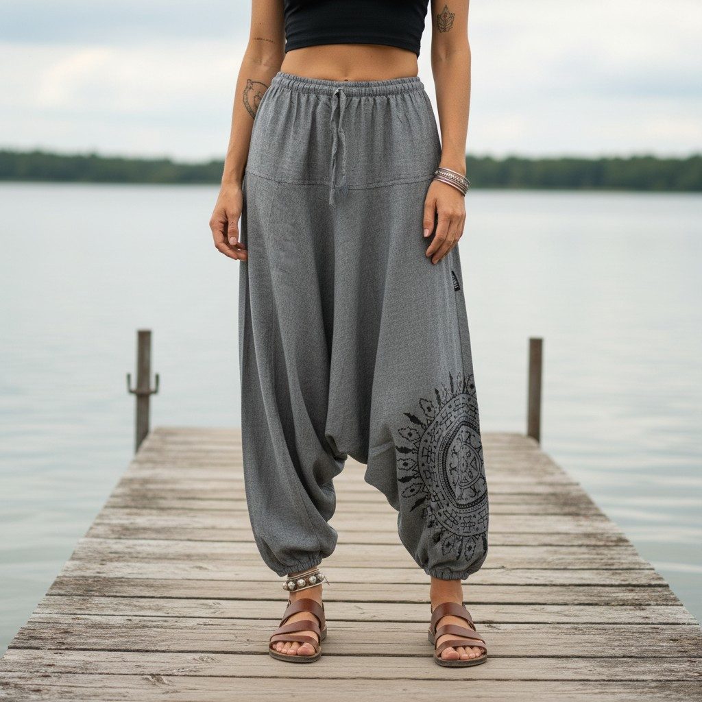 Guru-Shop Relaxhose Haremshose Pluderhose,Pumphose mit Mandala,.. Ethno Sty günstig online kaufen
