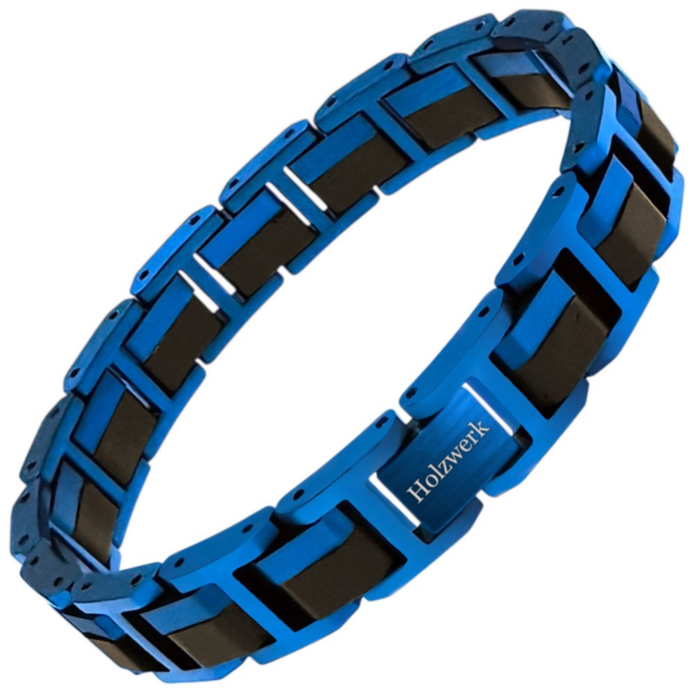 Holzwerk Edelstahlarmband Designer Holz Armband, Armkette Gliederarmband, Holz Unikate inkl. Armbandkürzer, ideal als Geschenk