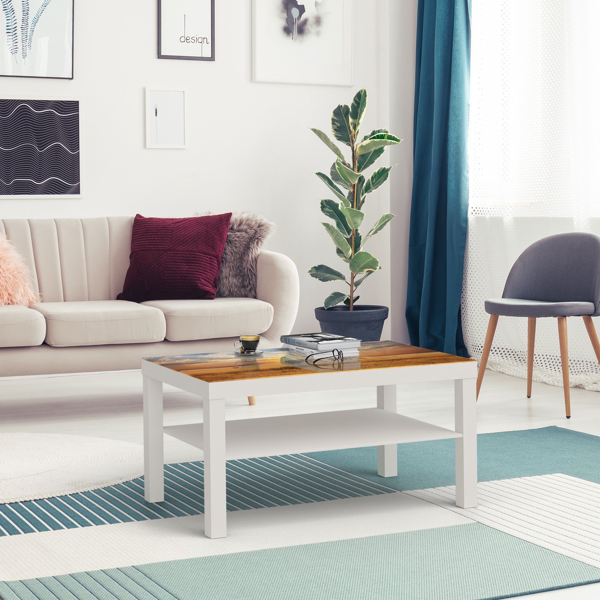 DEQORI Couchtisch der Steppe', Glastisch 'Elefanten Beistelltisch modern Weiß in Glas