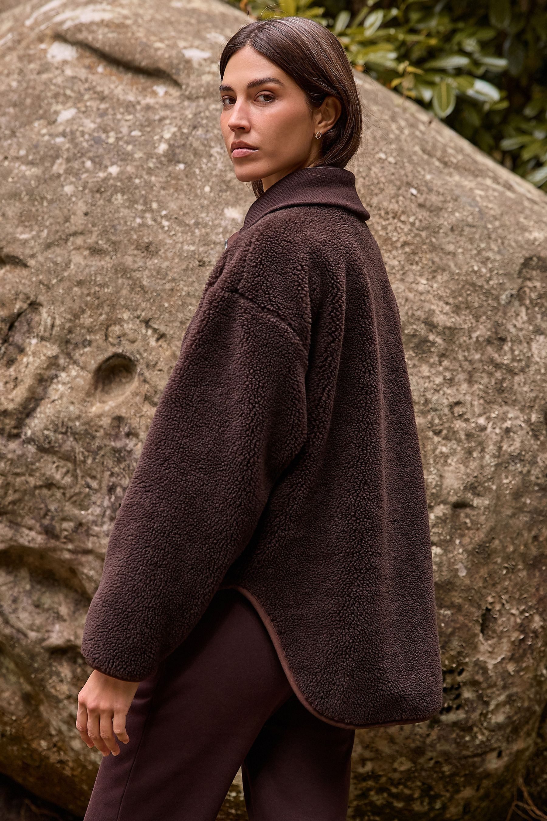 Next Fleecejacke Borg-Fleece mit Reißverschluss + geripptem Kragen (1-St) günstig online kaufen