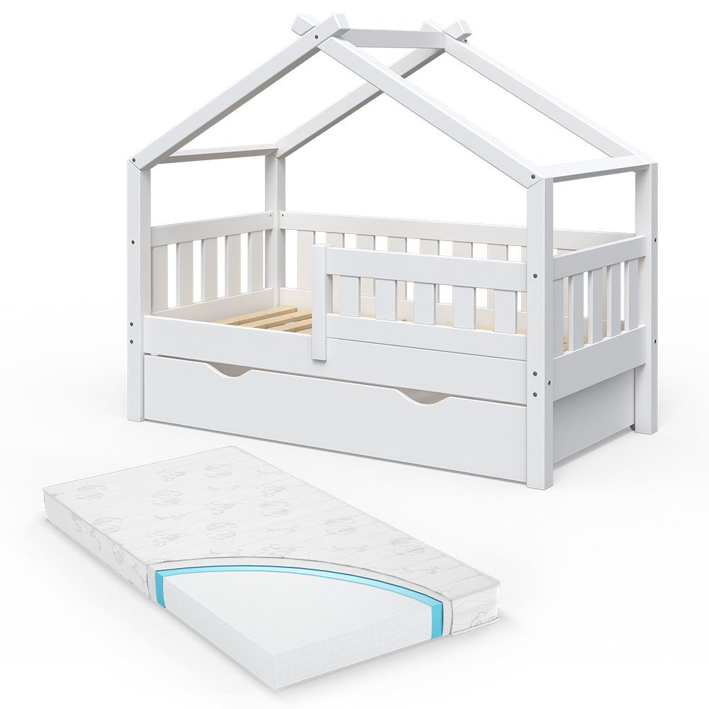 VitaliSpa® Kinderbett »Design 140x70 Babybett Jugendbett mit Schublade  Lattenrost Matratze« online kaufen | OTTO