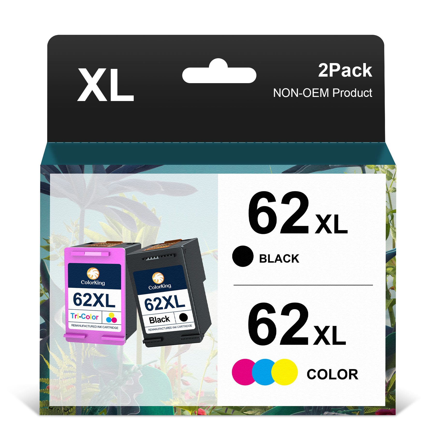 ColorKing Kompatibel für HP 62 XL 62XL Envy 5540 5544 5640 5660 7640 Tintenpatrone (ENVY 5549, 5640, 5642, 5643, 5644, 5646, 5660, 5661, 5663, 2-tlg., HP Officejet 200, 200C, 250, 250C, 258, 5740, 5741, 5742, 5743)