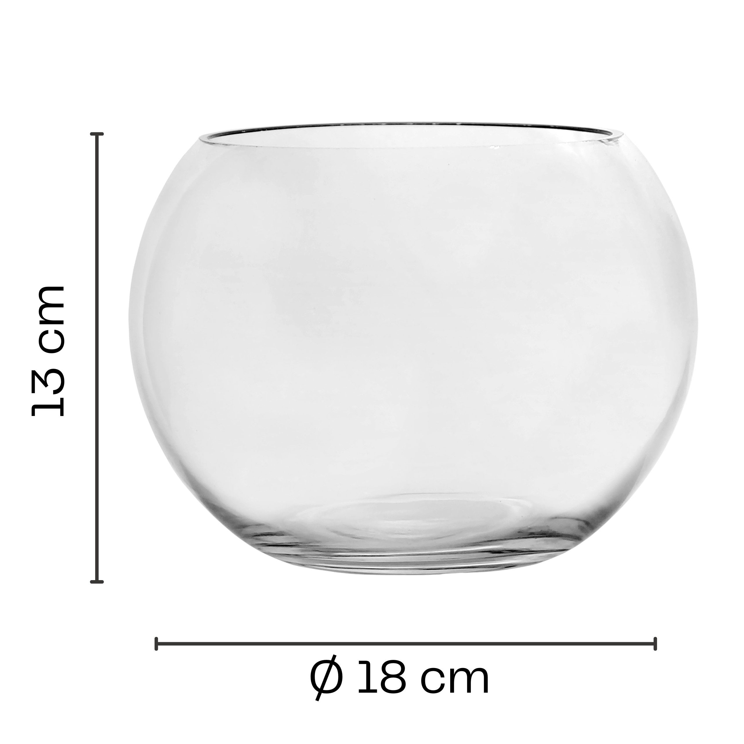 Annastore Kugelvase Kugelvase aus Glas - Tischvase - Blumenvase - Windlicht Glaswindlicht (1 St)