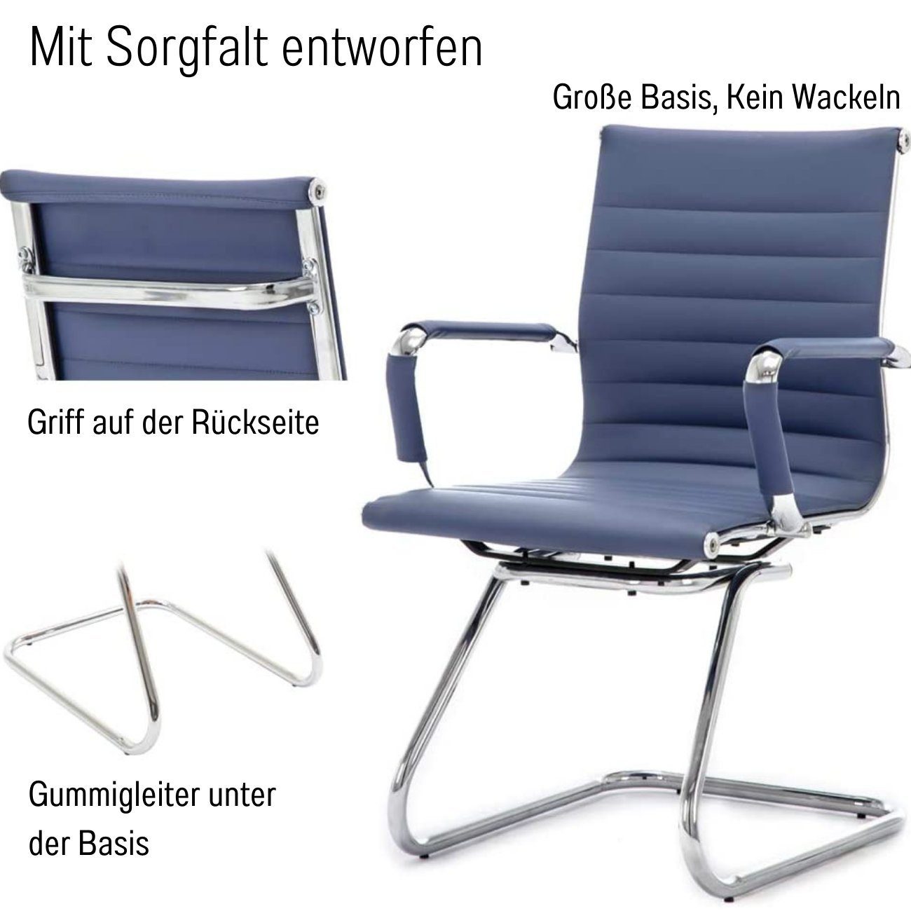 WAHSON OFFICE CHAIRS Bürostuhl 2 PU-Leder-Freischwinger günstig online kaufen