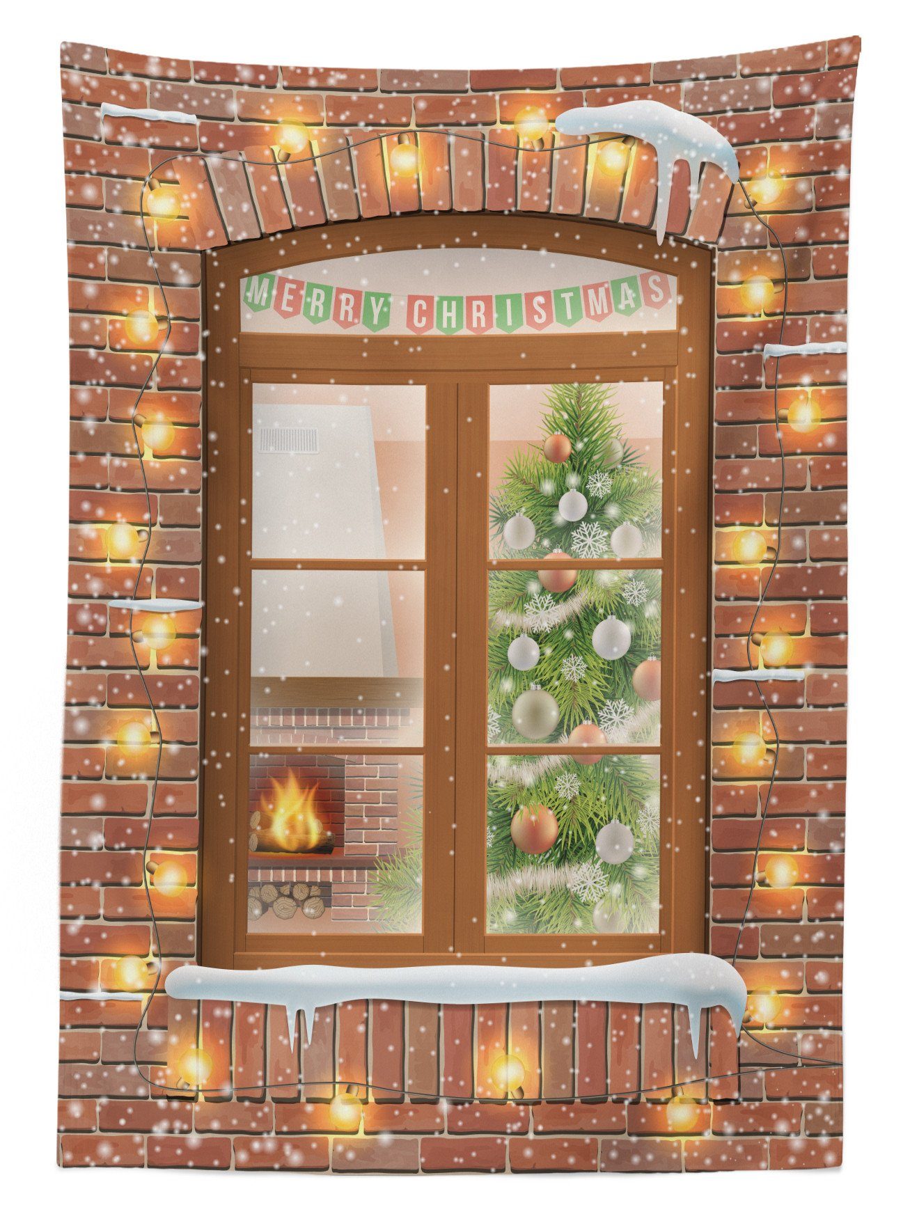 ein Für Fenster Außen durch geeignet Klare Blick Weihnachten Farben, Waschbar Bereich Abakuhaus Farbfest den Tischdecke