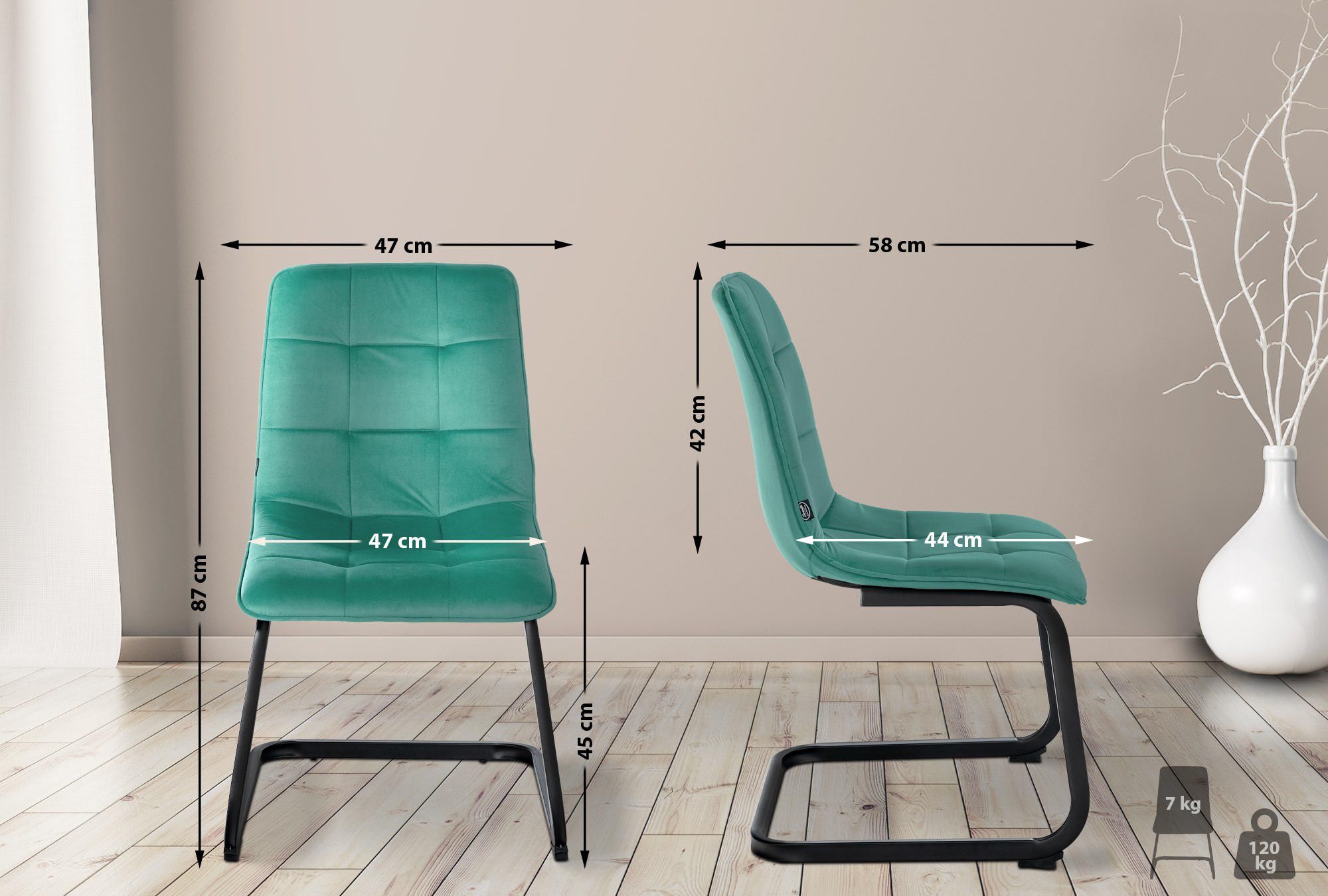 CLP Esszimmerstuhl Vermont (2er Set), Freischwinger günstig online kaufen