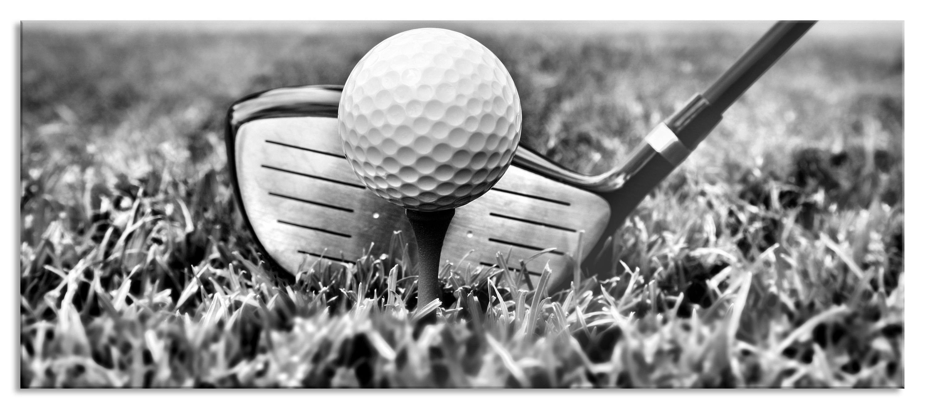 Glasbild Golf Abschlag