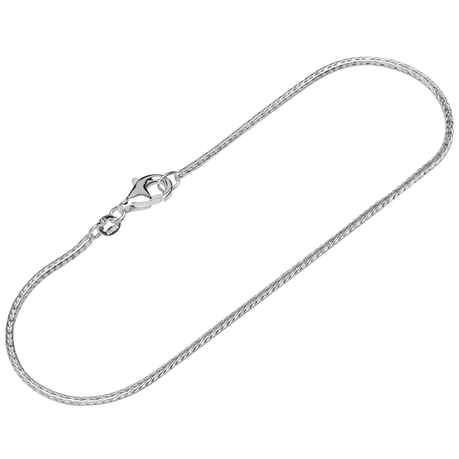 Silber 19cm Armband 925 Fuchsschwanzkette NKlaus Sterling Germany Stück), (1 Made in Silberarmband