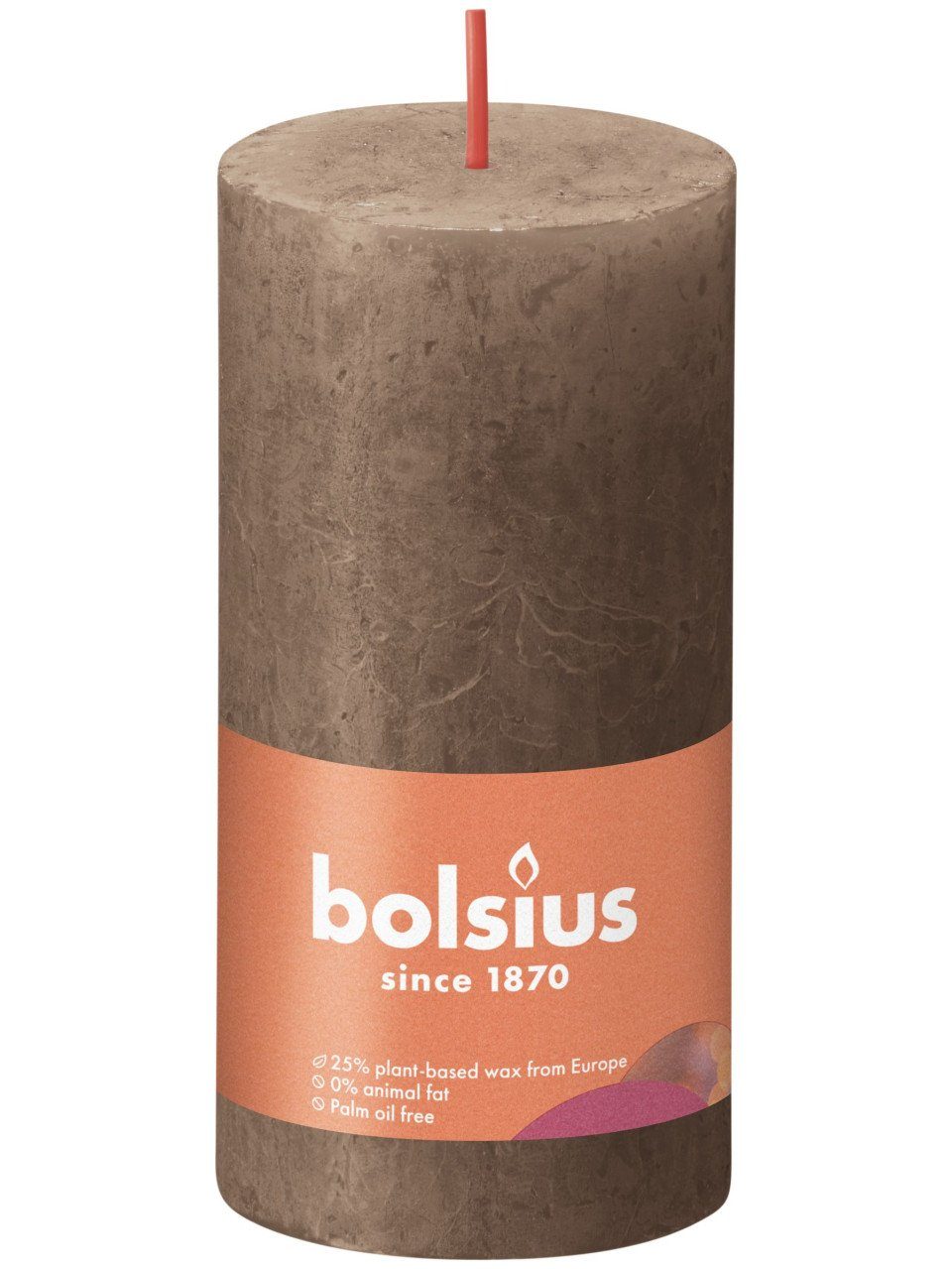 Bolsius Stumpenkerze Bolsius Rustik Stumpenkerze wildleder braun, Höhe: günstig online kaufen