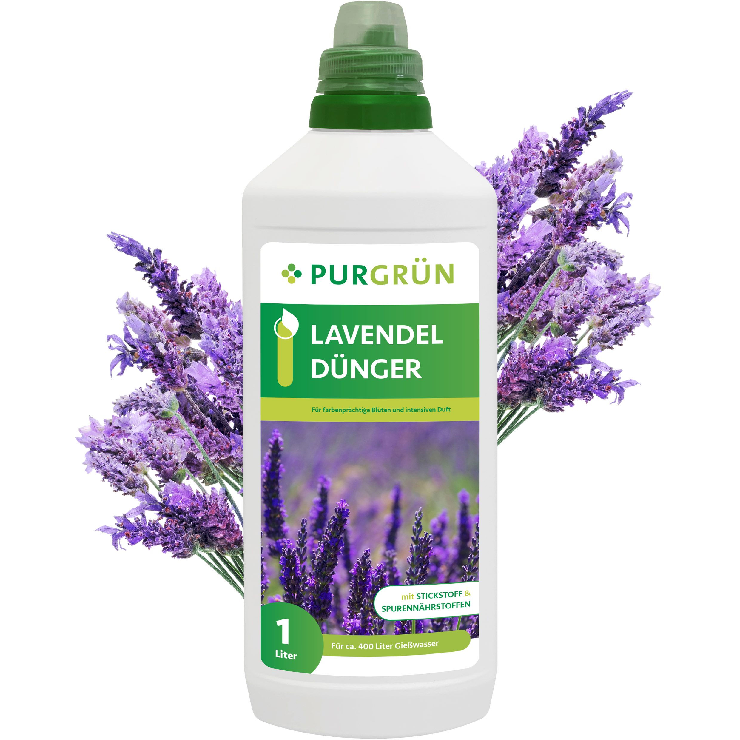 Blumendünger Purgrün Lavendel Dünger, NPK 8+8+6, Guano, Duftförderung, 1L