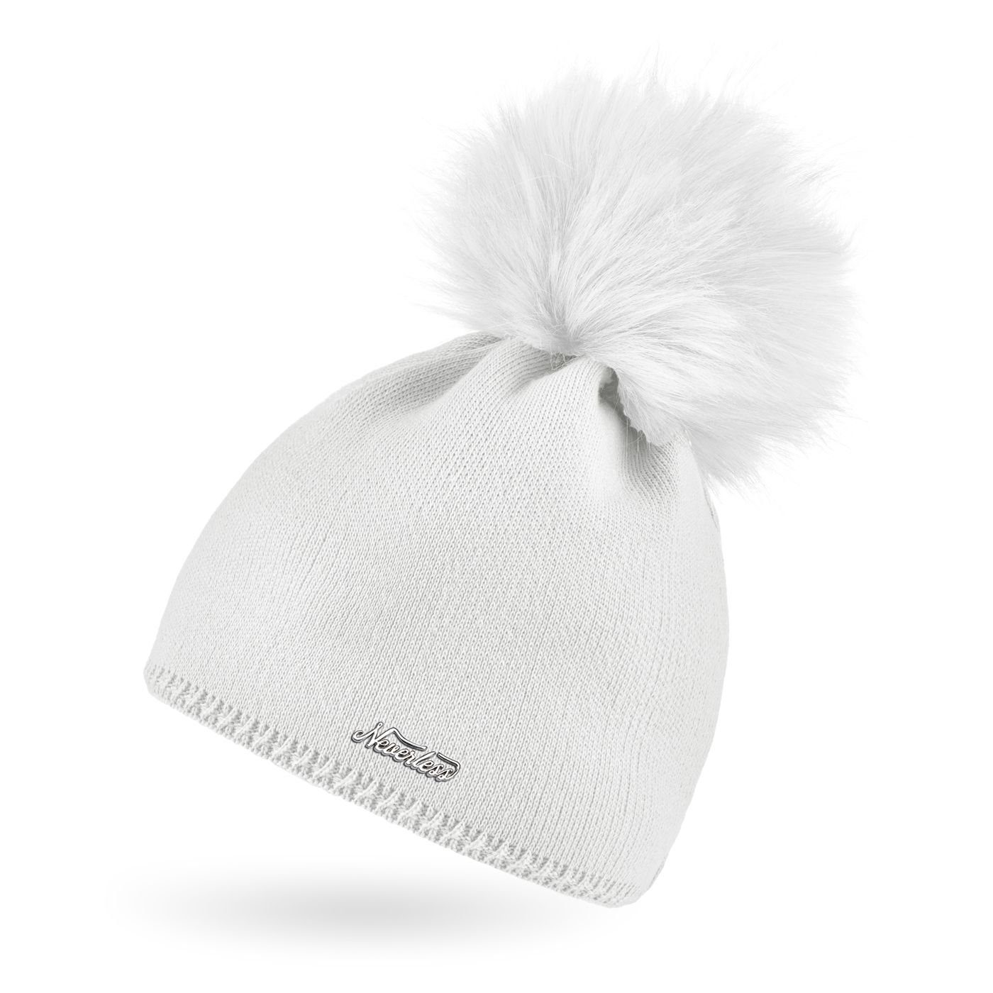 Neverless Bommelmütze Damen Strickmütze Strick-Beanie mit Bommel Winter-Mütze Bommelmütze