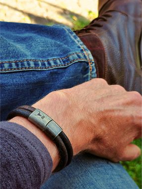 ISARRIDER Armband Lederarmband Herren RIDER vintage braun, doppelt gewickelt, Perfekt zu Jeans und T-Shirt!