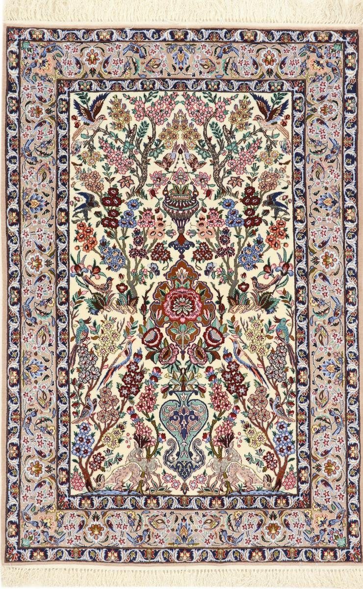 108x163 Seidenkette rechteckig, Isfahan Höhe: Trading, Handgeknüpfter Orientteppich, mm Orientteppich Nain 6