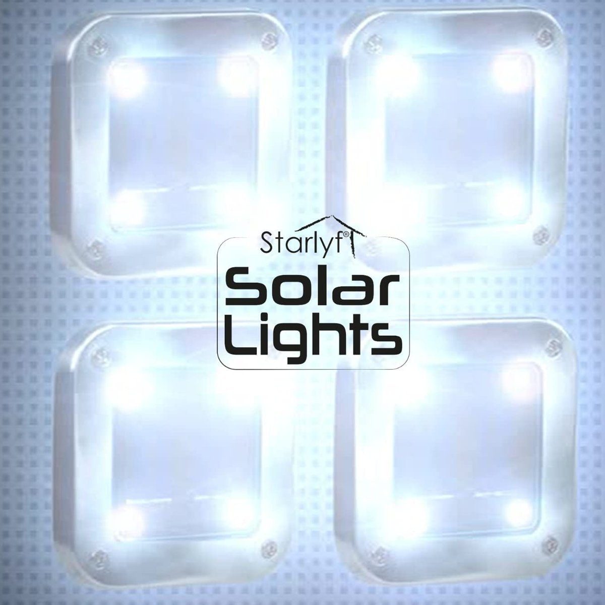 integriert, LED Leistungsstarke, 4 Solar Sensor, LED Starlyf Gartenleuchte oder fest Lights, warmweiß, 8 Stück Solarleuchte,