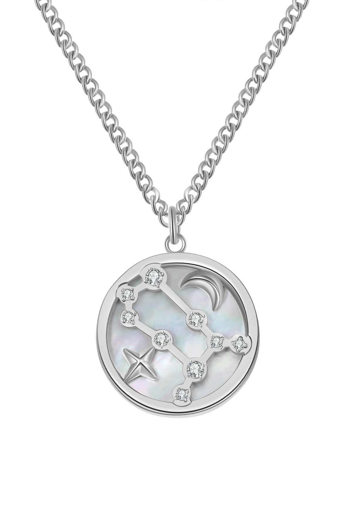 Hey Happiness Kette mit Anhänger Sternzeichen, Astro Plättchen, Horoskop Kette Sternbild mit Tierkreis Zeichen, wasserfest