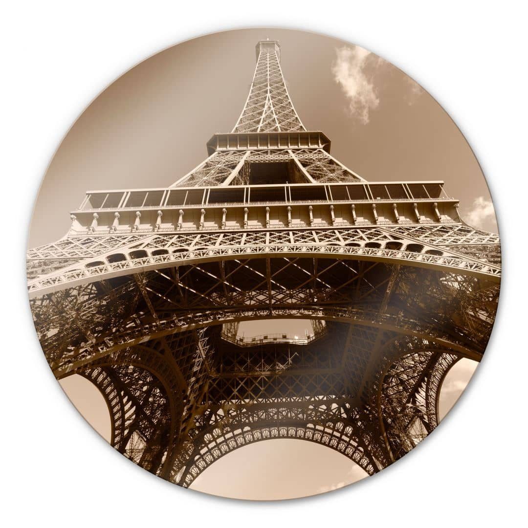 Architektur, Bilder Glas Wall K&L Glasbild Frankreich Paris Gemälde Deko Art Eiffelturm Wandschutz Rund Wandbild