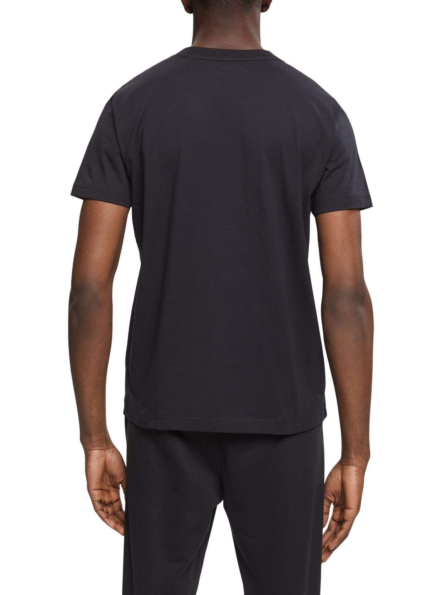 Esprit BLACK Logo-T-Shirt (1-tlg) Langarmshirt