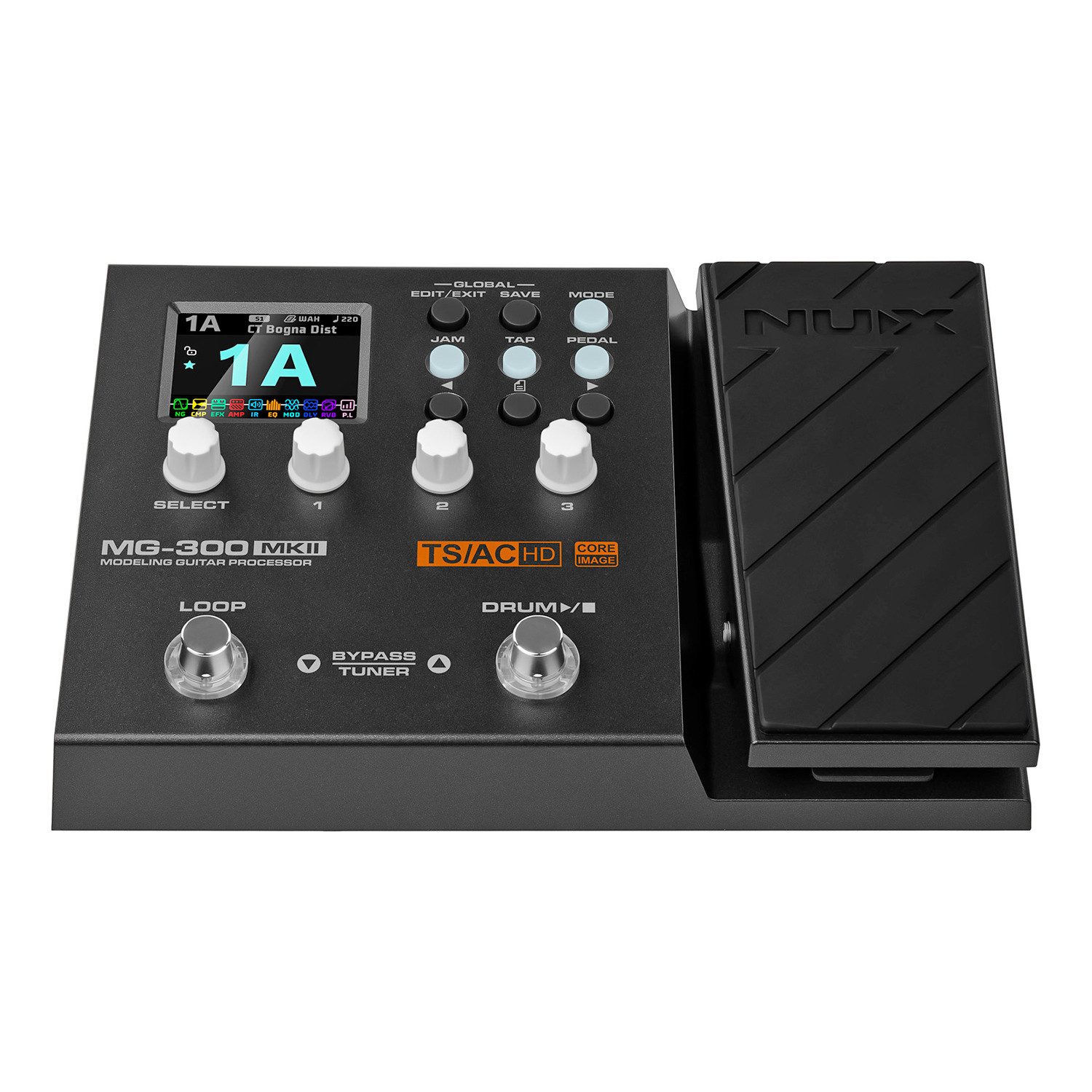 Nux E-Gitarre NUX Multi-Effektgerät MG-300 MKII für E-Gitarre, Effektgerät, Effektgerät, Kompakter und tragbarer Amp-Modeler