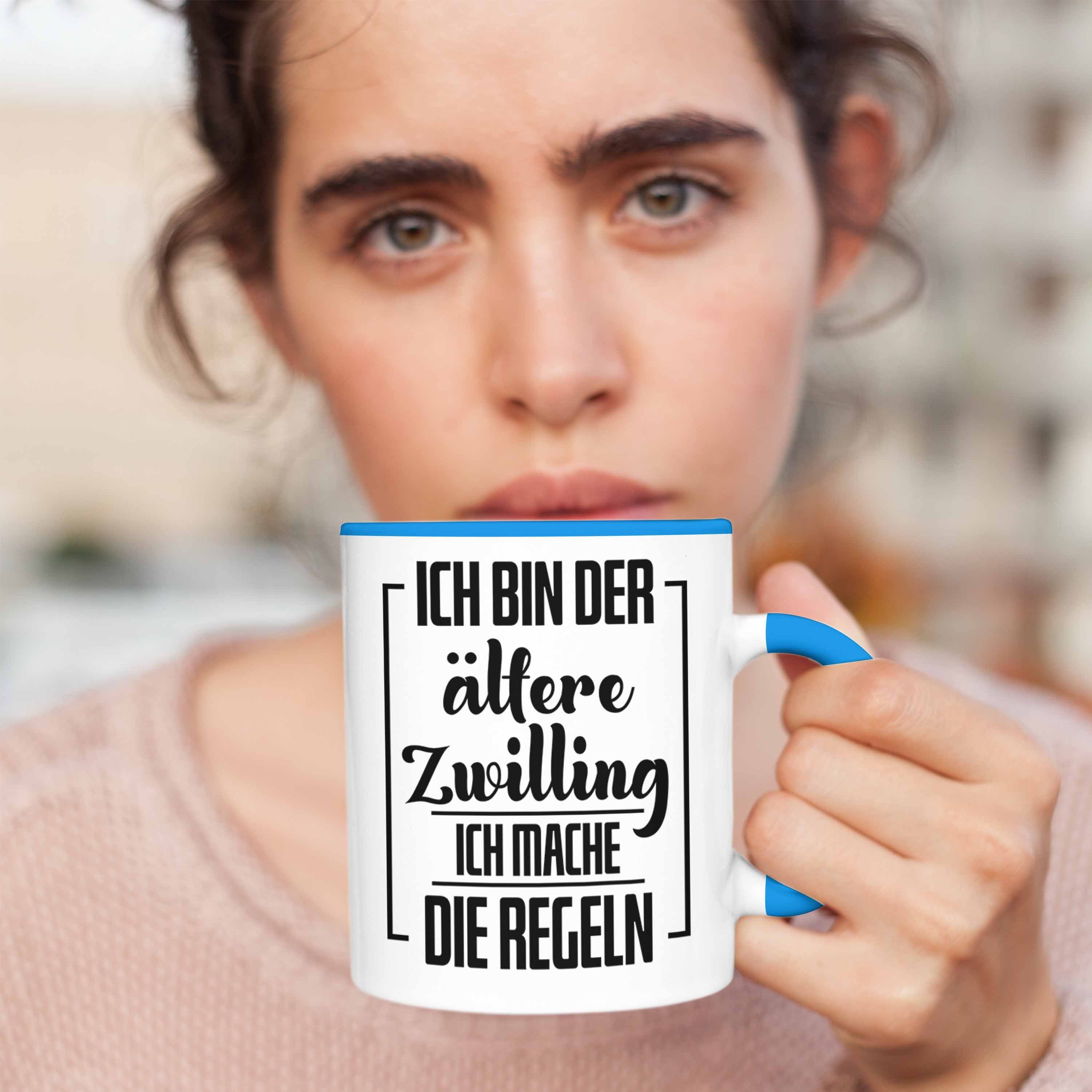 Spruch Trendation Tasse für Tasse ältere mit Lustige Lustiges Blau Geschenk Zwillinge