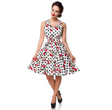 BELSIRA Sommerkleid Retro Kleid Cherry mit Kirschen Cocktailkleid Rockabilly Kleid