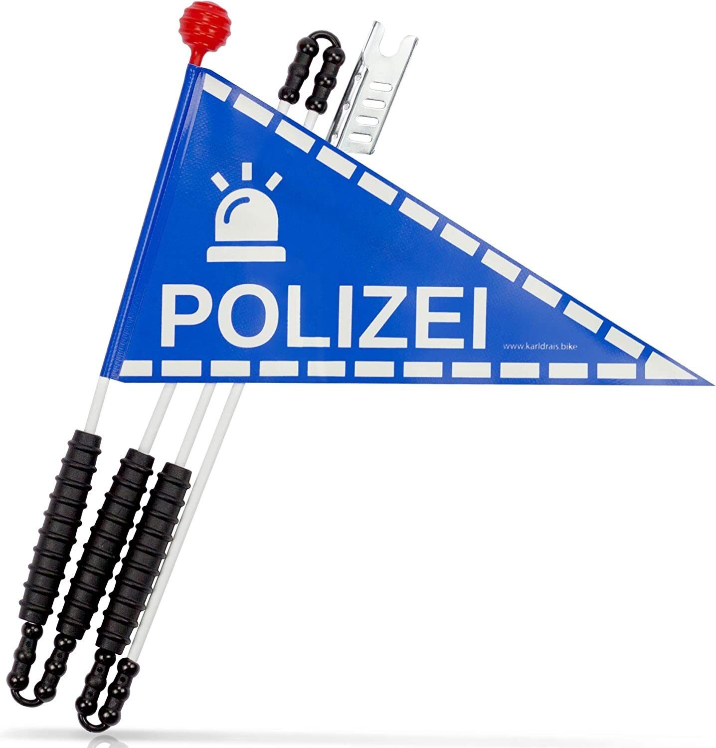 für - Drais Fahrradkindersitz Kinder Wimpel, Fahrradwimpel Polizei Karl (1-tlg) Design