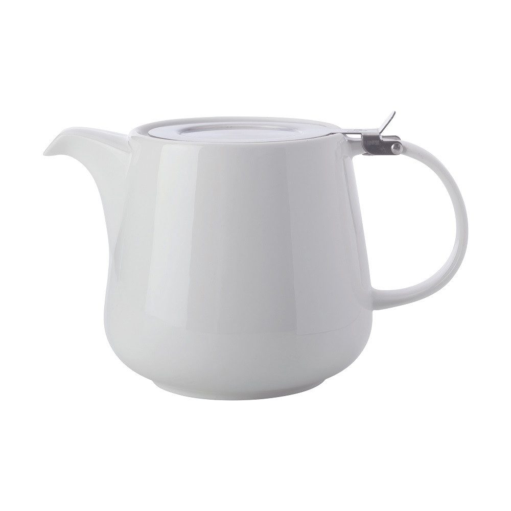 Maxwell & Williams Kanne Maxwell&Williams White Basics Round Teekanne mit Edelstahldeckel 0,6, 600 l, (Packung)