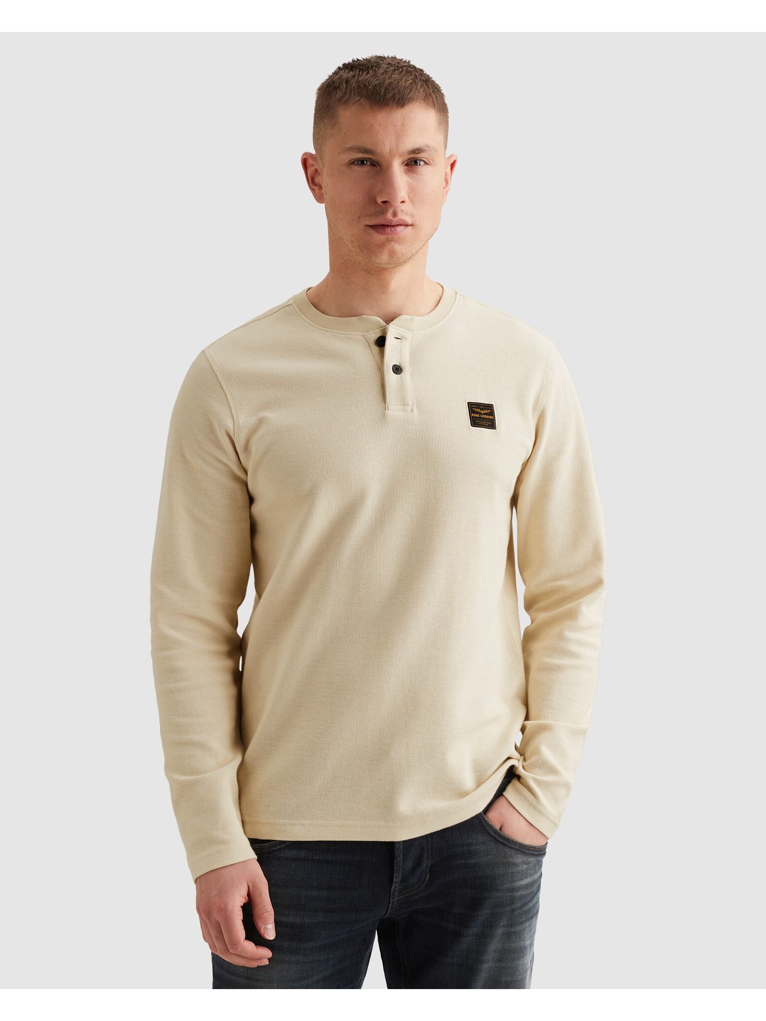 PME LEGEND Henleyshirt mit Logo-Badge