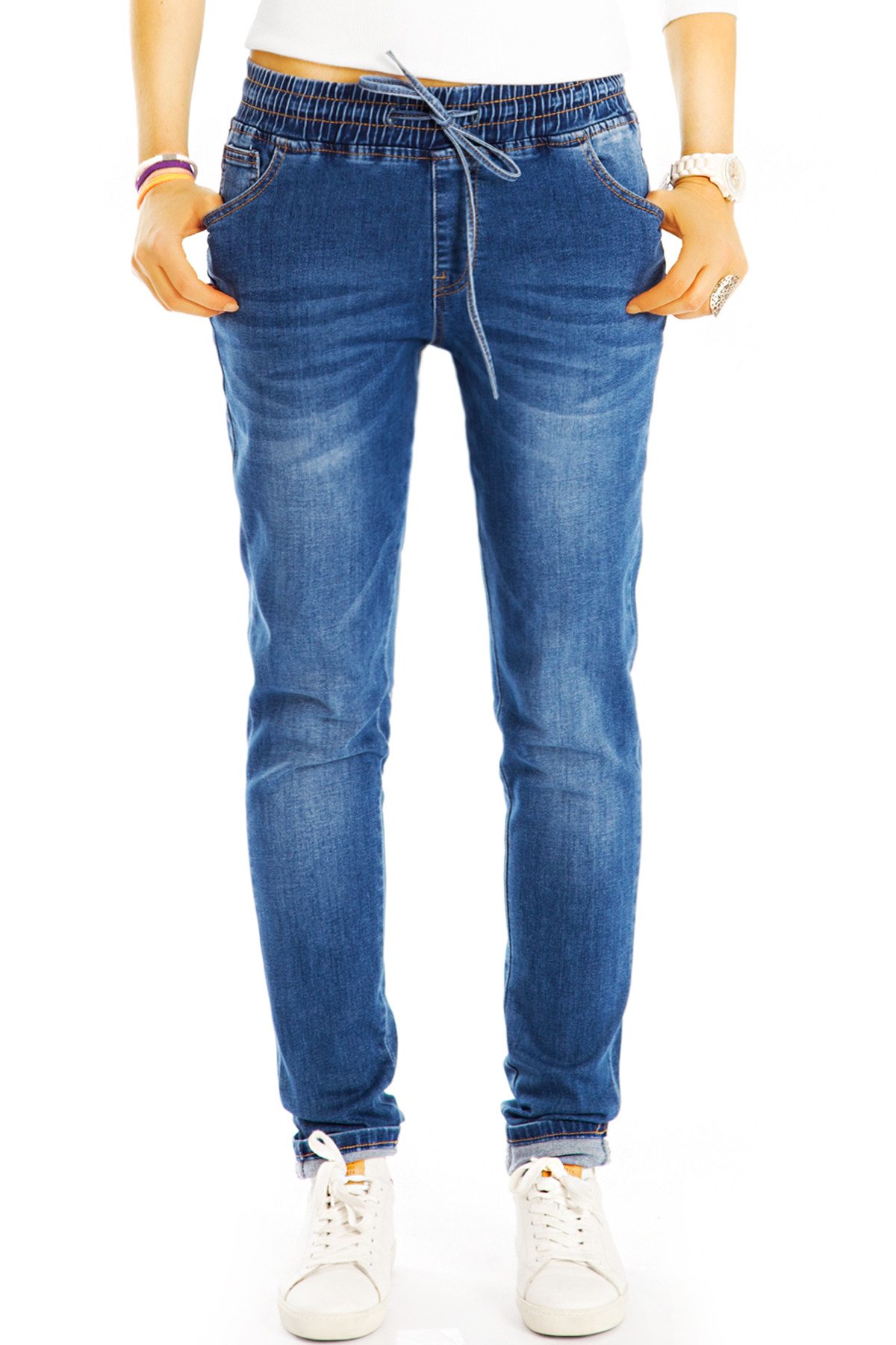 Boyfriend-Jeans Medium Waist Loose Fit Jeans bequeme Boyfriendhose - Damen - j12k-3