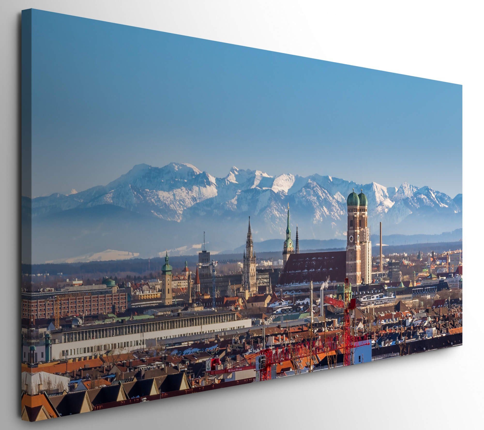 möbel-direkt.de Leinwandbild auf 50x100cm Leinwand XXL Bilder München Blick Wandbild über