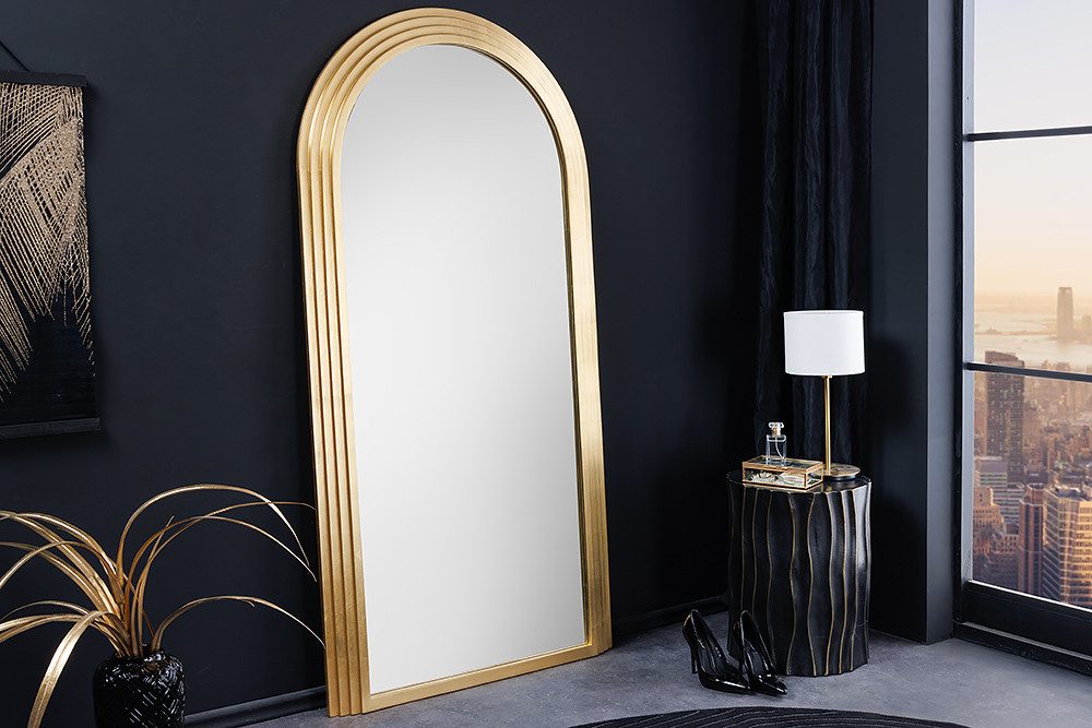 riess-ambiente Spiegel ART DECO 160cm gold (Einzelartikel, 1-St), Flur · Kunststoff · Rahmen · Rundbogen · Ganzkörper · Groß · Modern